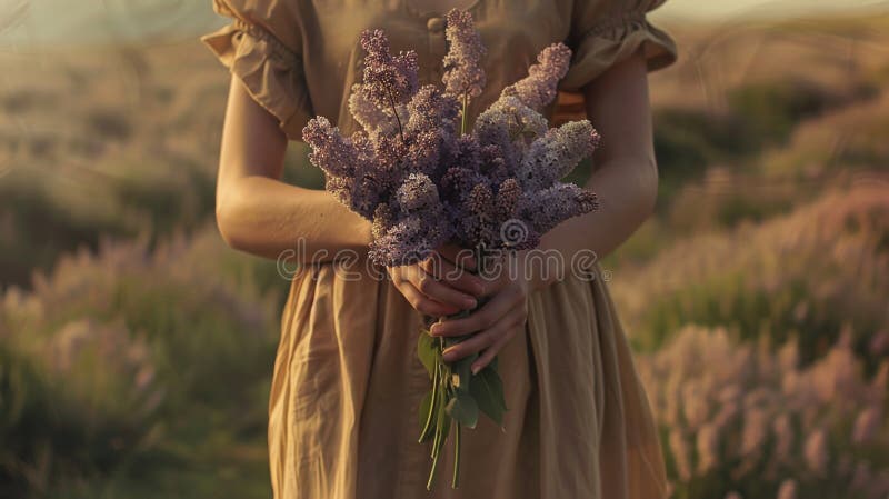 Lilac-blomman under våren representerar inre fred och emotionell friskhet. arkivfoto