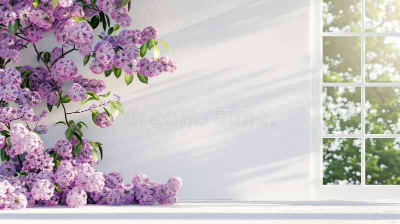Lilac bloom som en symbol för fred, känslomässig balans och mjuk uppvaknande. royaltyfria bilder