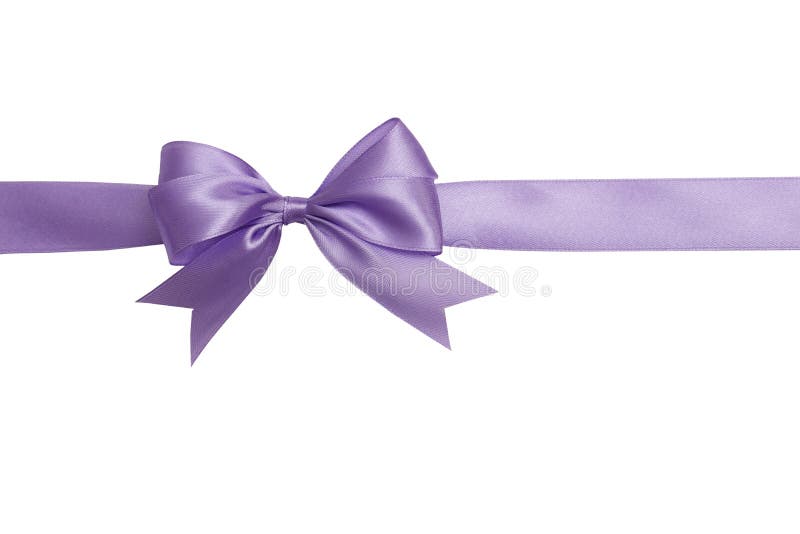 Lilac Bow and Ribbon Isolated on White Background Stock Photo - Image of  birthday, decorative: 141020136