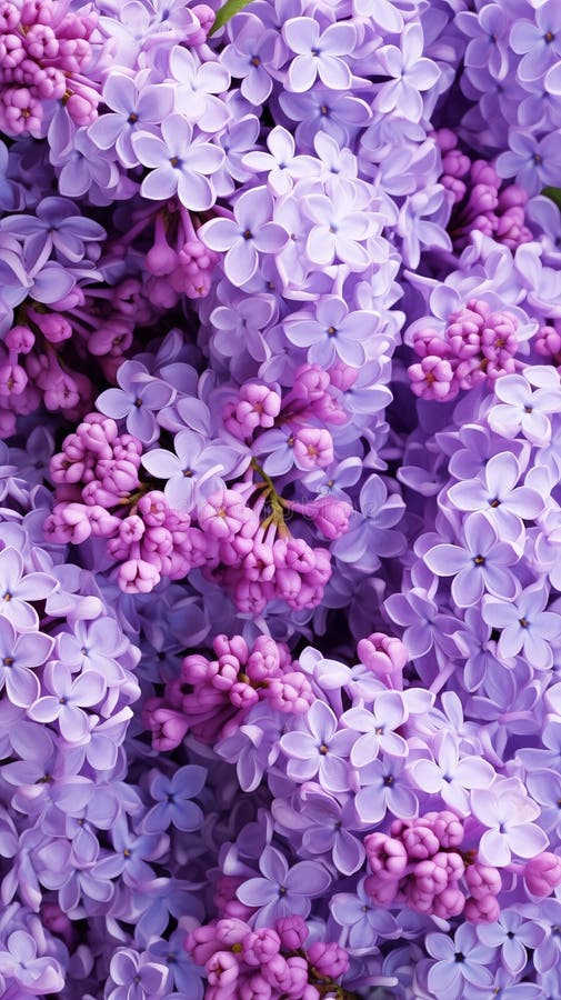 Lilac Flowers Texture Background. Desktop Wallpaper. Copy Space