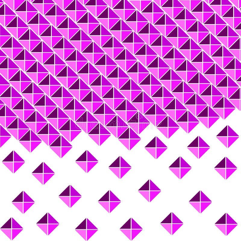 Lilac, Purple Background of Squares and Triangles Stock Vector