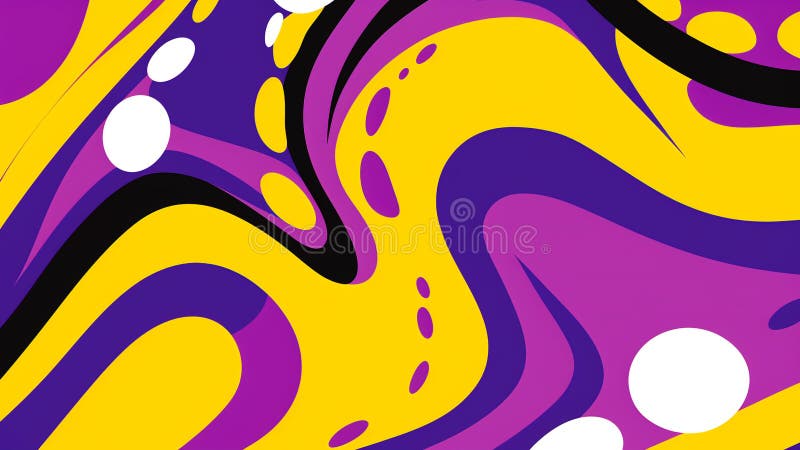 Model de artă retro pop violet și galben-muștar royalty free illustration