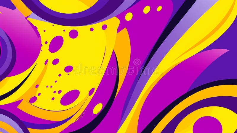 Model de artă retro pop violet și galben-muștar royalty free illustration
