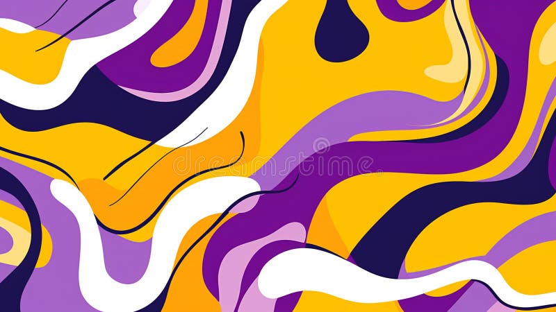 Model de artă retro pop violet și galben-muștar vector illustration