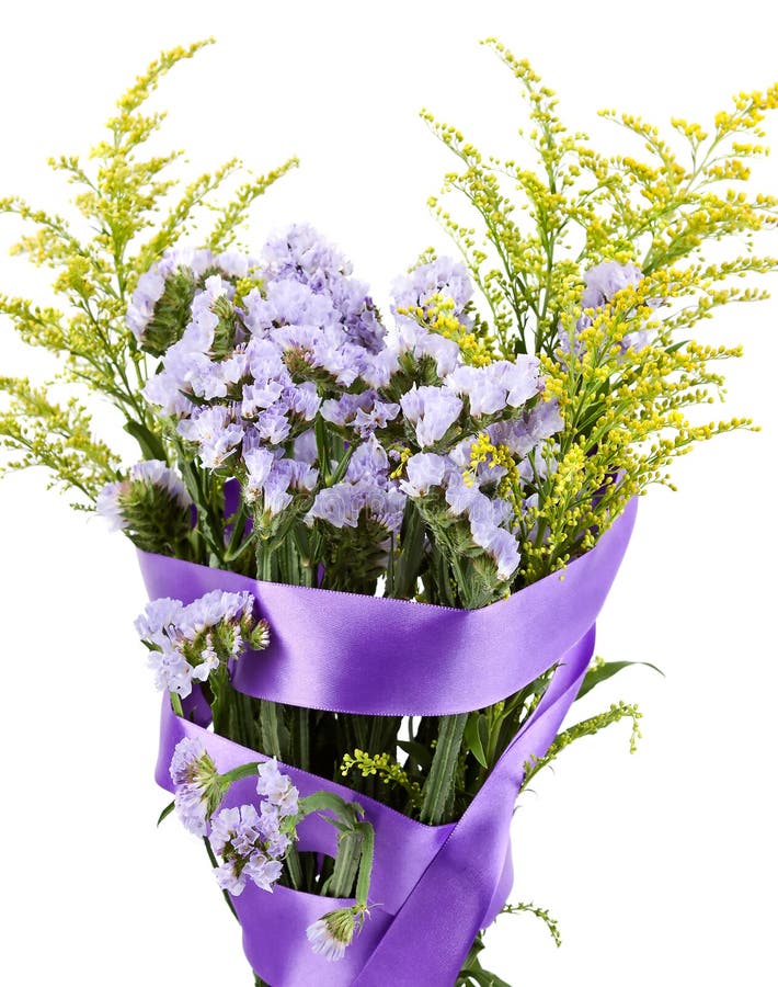 Lilac and yellow flowers stock image. Image of head, concept 24416423