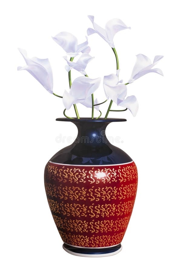 Lilies in vase stock image. Image of decorated, life 55558137