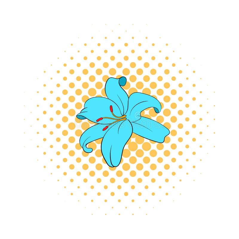 Lily Flower Icon Comics Style Stock Illustrations 12 Lily Flower Icon