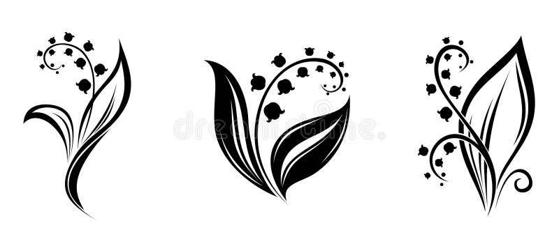 Lily of the Valley Flowers. Black Silhouettes. Stock Vector - Illustration of decorative, black: 36619161 Lily of the Valley Flowers. Black Silhouettes. Stock Vector - Illustration of decorative, black: 36619161