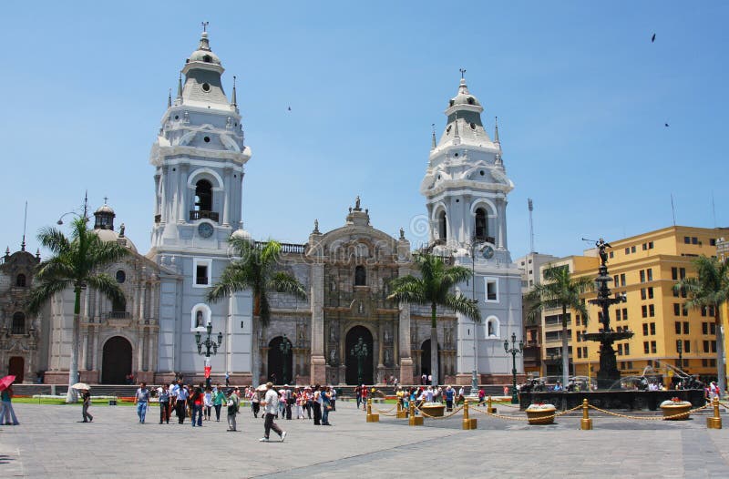 Lima domkyrka i Peru royaltyfria foton Lima domkyrka i Peru royaltyfria foton