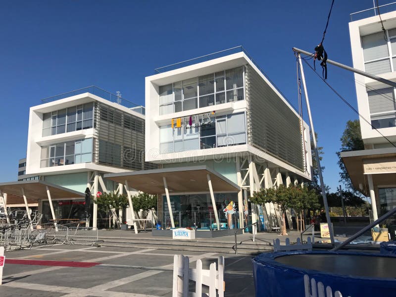 Limassol Old Port with modern restaurants, Limassol, Cyprus royalty free stock image