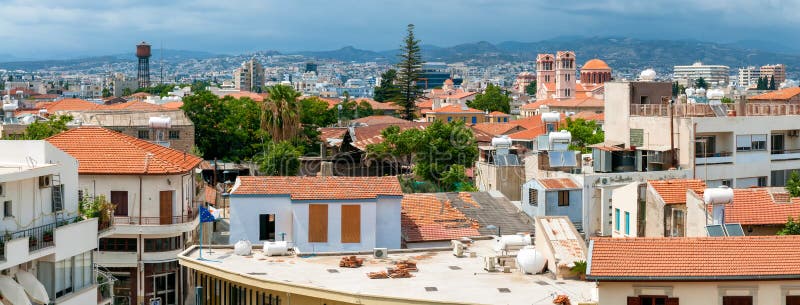 Limassol. Panorama of old town. Rooftop view. Cyprus