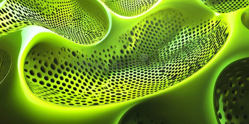 Lime green spherical carbon textures featuring vibrant, smooth patterns. A bold and energetic modern royalty free stock photo