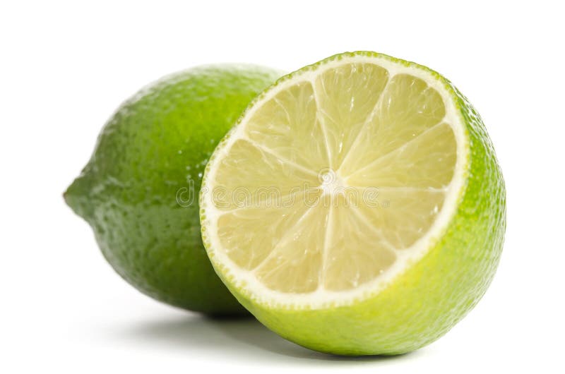 Lime and half of lime on white background royalty free stock images Lime and half of lime on white background royalty free stock images
