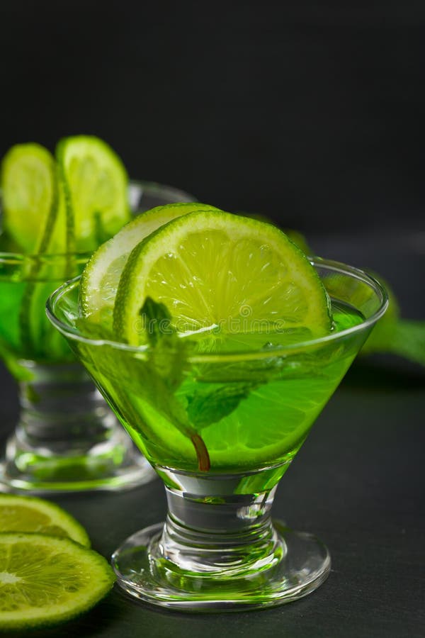 Lime and Mint, Green Vodka Drink Stock Photo Image of cocktails