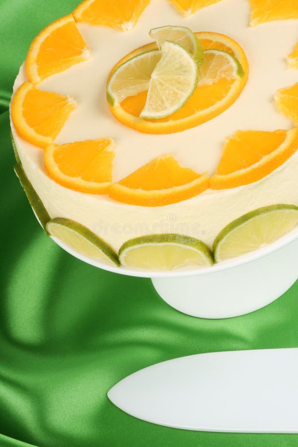Lime and Orange Bavarian Cream (bavarese) Stock Image Image of