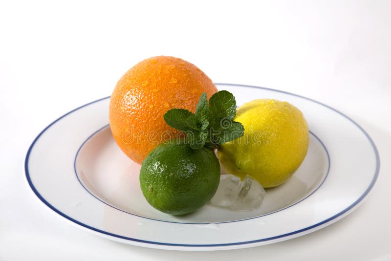 Lime, orange, lemon, mint