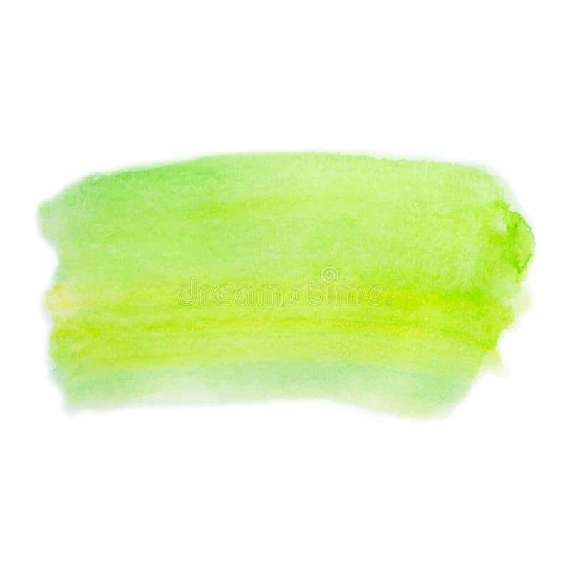 Limefruktgräsplan, gul målad vattenfärghand, färgrika lutningband som isoleras på vit bakgrund Abstrakt begrepp av fluid färgpulv stock illustrationer
