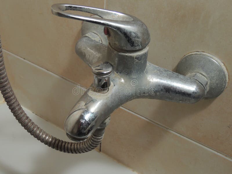 Limescale on Tap in Bathroom Stock Photo Image of problem, metal