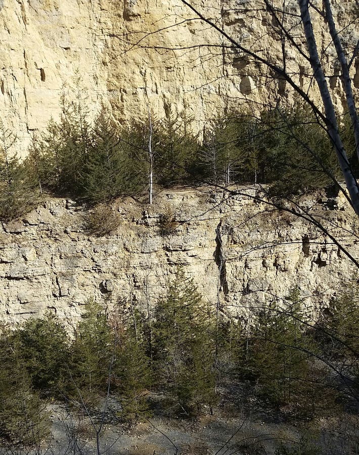 Limestone Bluffs Along the Upper Iowa River Stock Image Image of