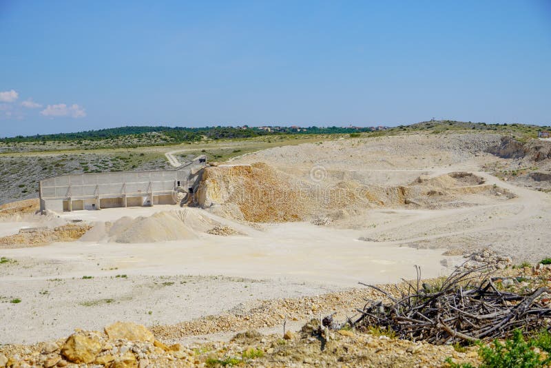 Limestone Quarrying for the Cement Industry Stock Image - Image of