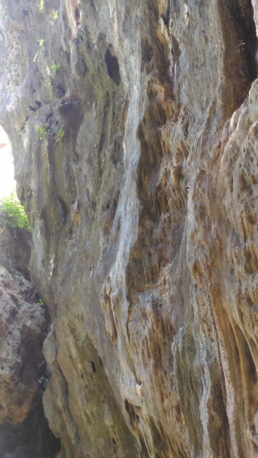 Limestone Rock at Siung Beach Which Can Be Climbed with Climbing
