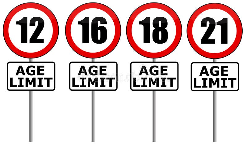 Entry limits for different ages. Entry limits for different ages