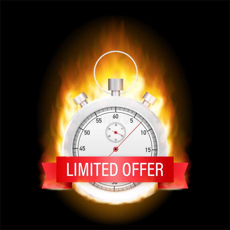 Premium Vector  Limited offer icon with time countdown modern vector  banner ribbon limited offer with stop watch