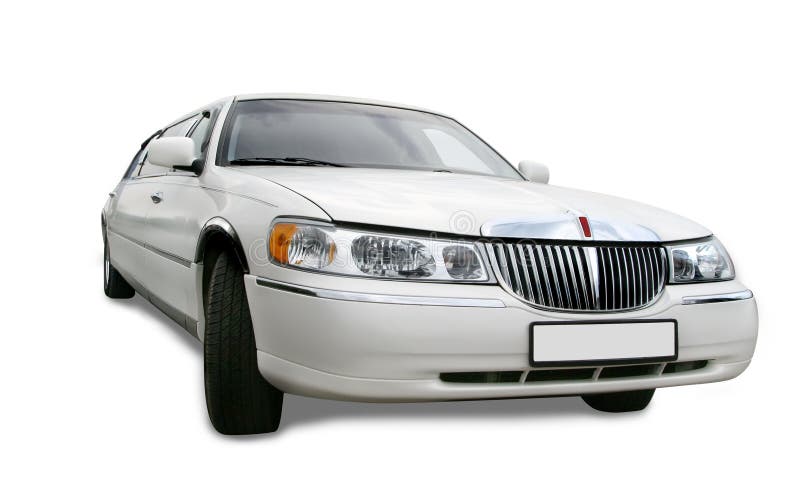 White Limousine isolated over white