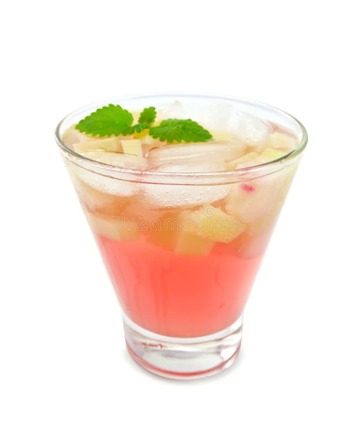Limonade avec la rhubarbe et la menthe photographie stock libre de droits Limonade avec la rhubarbe et la menthe photographie stock libre de droits