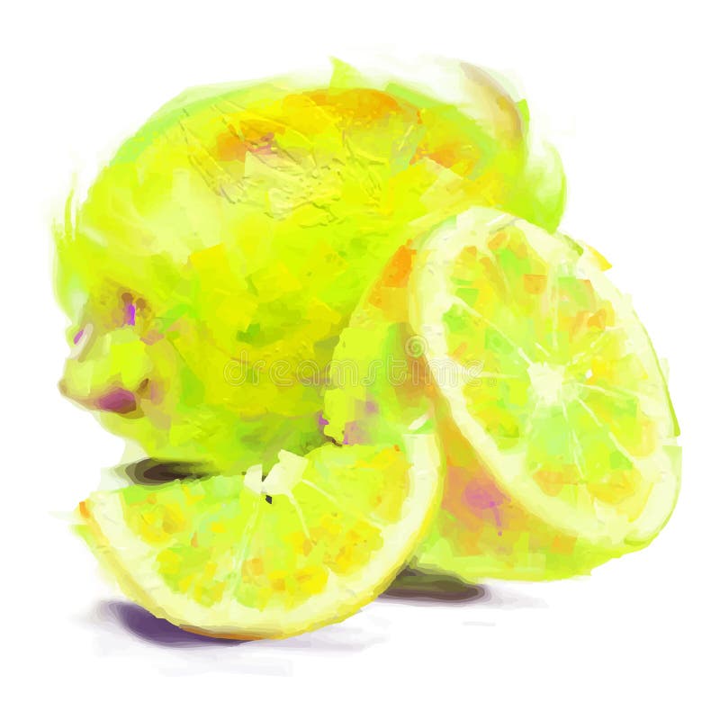 Limone del disegno con una fetta royalty illustrazione gratis Limone del disegno con una fetta royalty illustrazione gratis