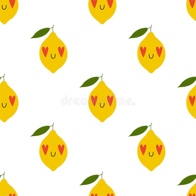 Limone di kawaii innamorato. royalty illustrazione gratis