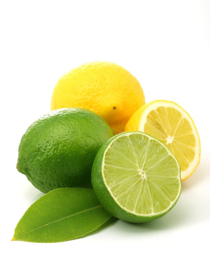 Limoni e limette verdi fotografia stock