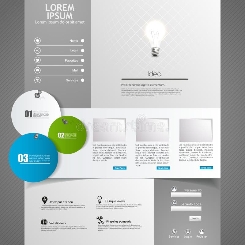 Limpie la plantilla moderna del sitio web ilustración del vector