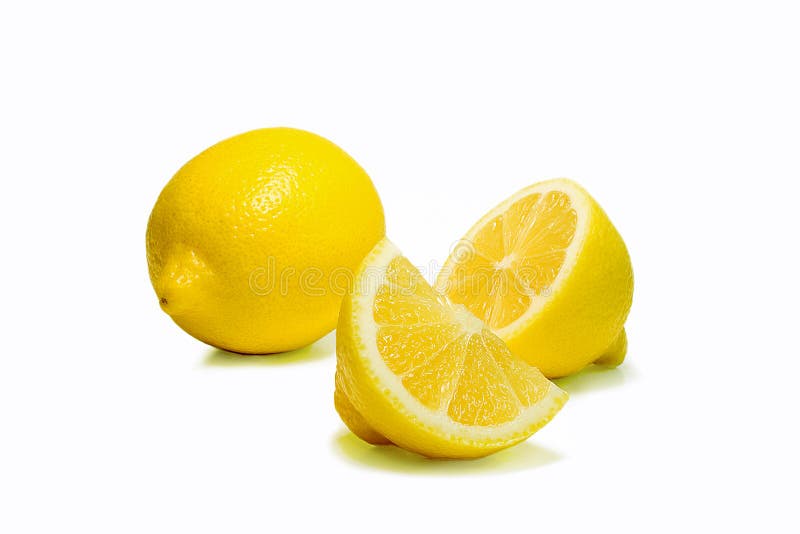 Whole and cut lemons. Whole and cut lemons