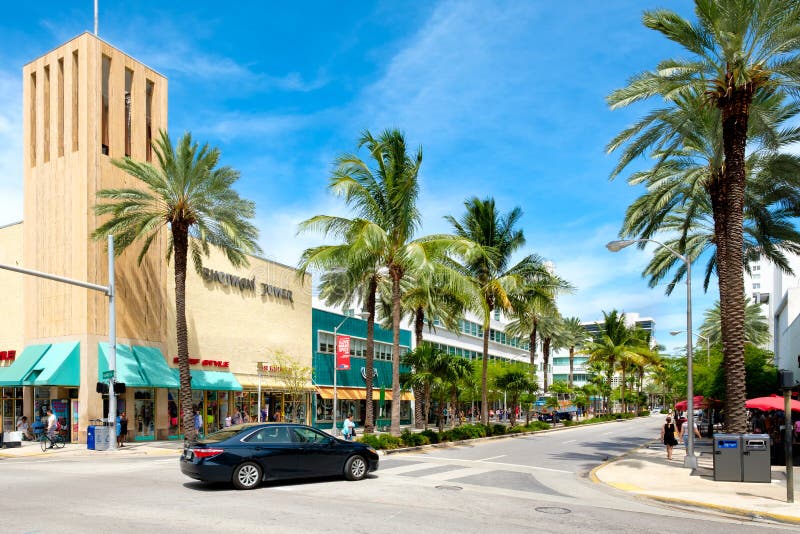 Lincoln Road Shopping Mall in Miami Beach Fotografia Stock Editoriale