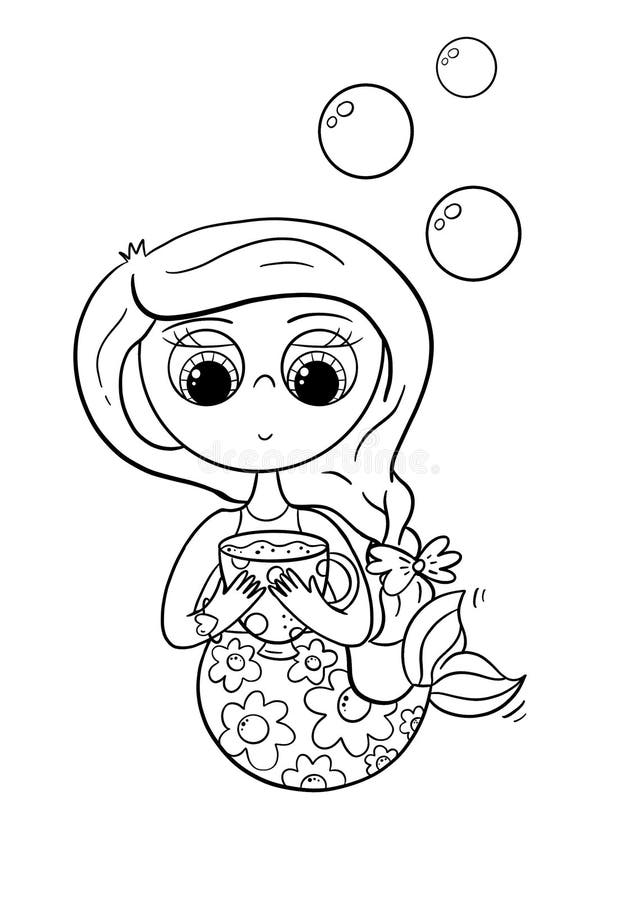 Desenho de cacto fofo com flores Kawaii Chibi para colorir