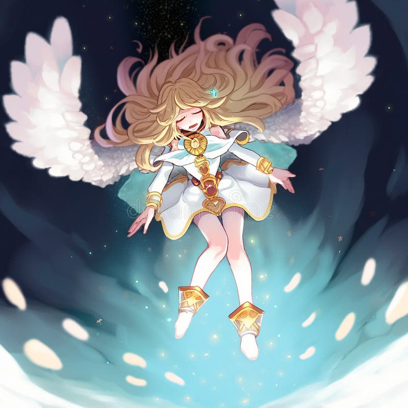 Linda anjo no estilo anime ilustração stock. Ilustração de compra