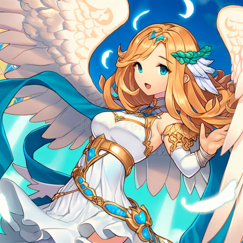 Silhueta de anime de anjo ilustração do vetor. Ilustração de