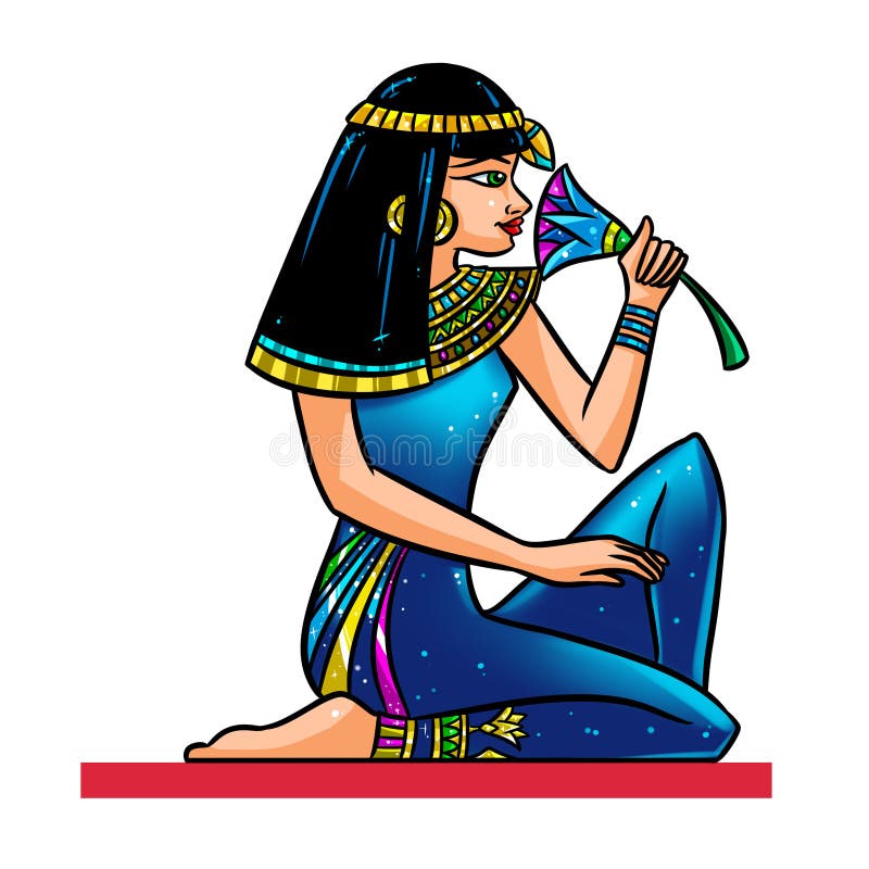 Ilustração De Desenho Animado Sobre a Felicidade Do Egito Antigo