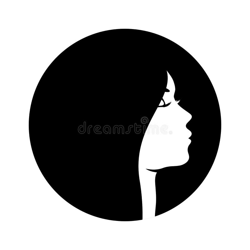 conjunto do silhuetas do uma perfil do meninas com vôo cabelo. vetor.  20208976 Vetor no Vecteezy