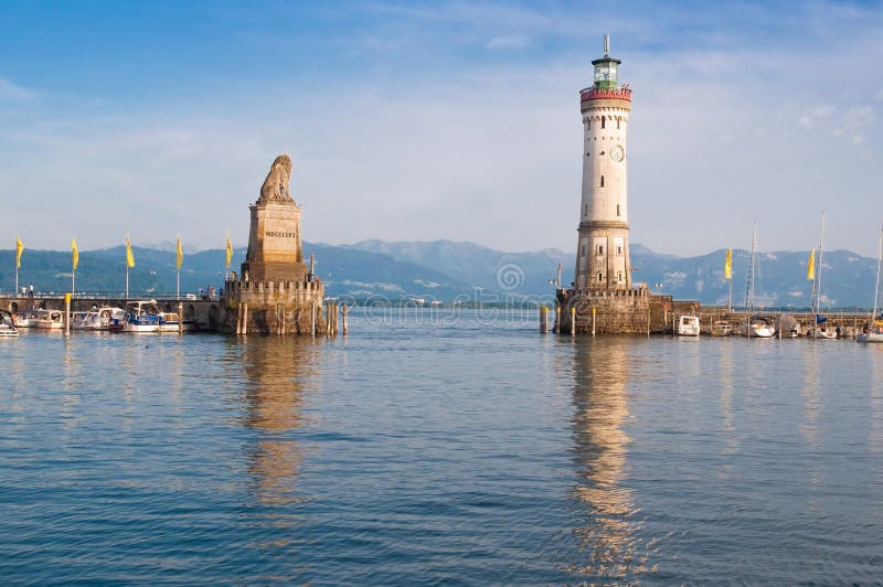 Lindau harbor stock images Lindau harbor stock images