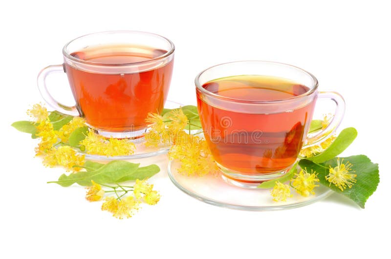Linden tea in cups