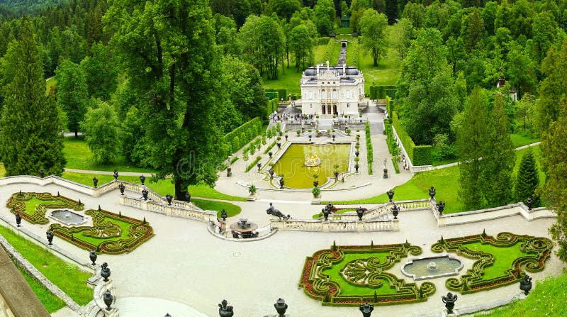 Landscape with Garden in Linderhof Palace. Germany. Landscape with Garden in Linderhof Palace. Germany