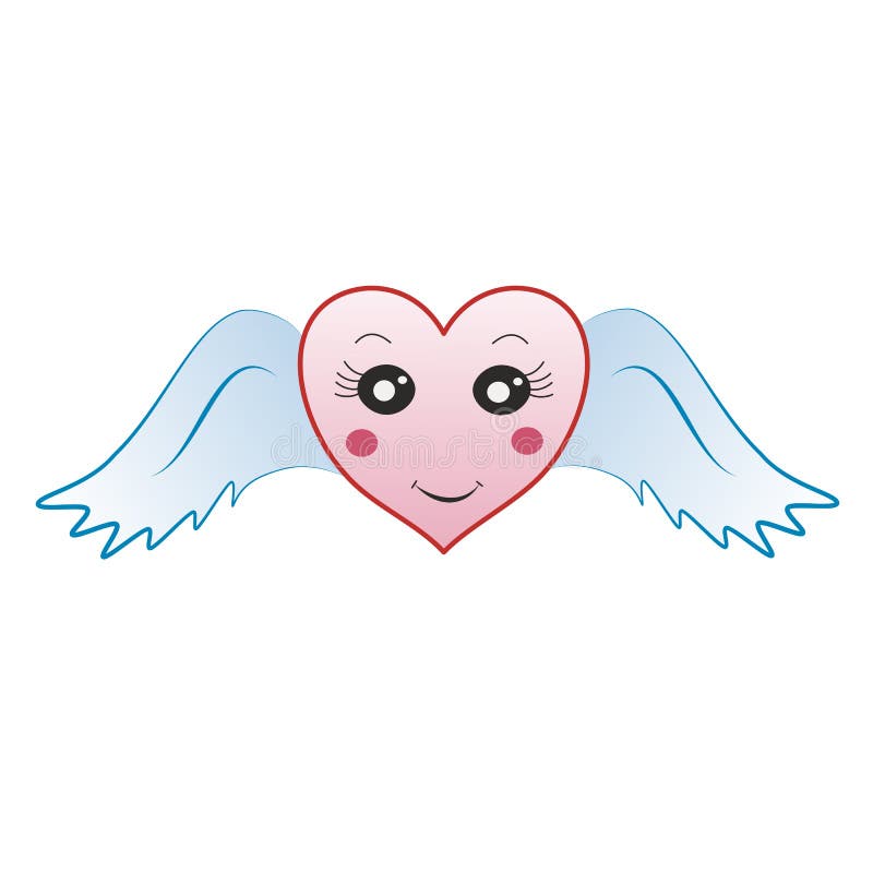 Lindo ángel De Dibujos Animados Corazón Con Alas Ilustración del Vector -  Ilustración de decorativo, arte: 207803263
