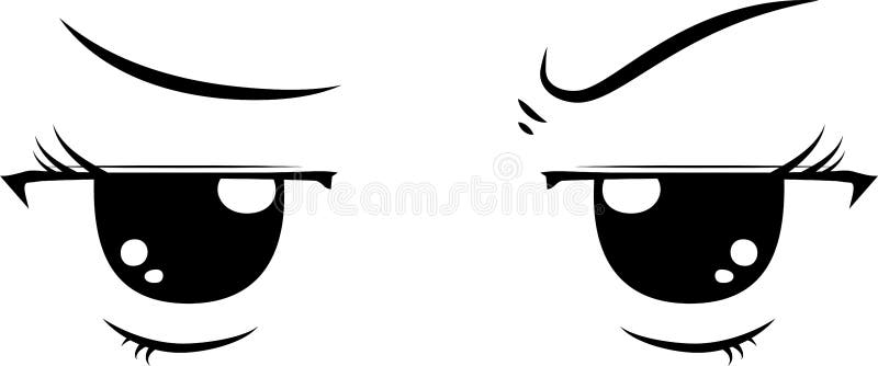 Lindo Estilo De Animación Grandes Ojos Negros Con Expresión Sospechosa Ilustración del Vector - Ilustración de odio, primer: 202329537 Lindo Estilo De Animación Grandes Ojos Negros Con Expresión Sospechosa Ilustración del Vector - Ilustración de odio, primer: 202329537