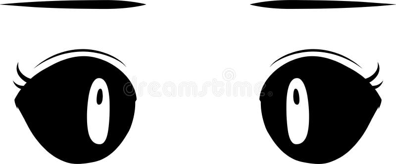 Lindo Estilo De Animación Grandes Ojos Negros En Tiempos Normales  Ilustración del Vector - Ilustración de cosmético, ojos: 202329519