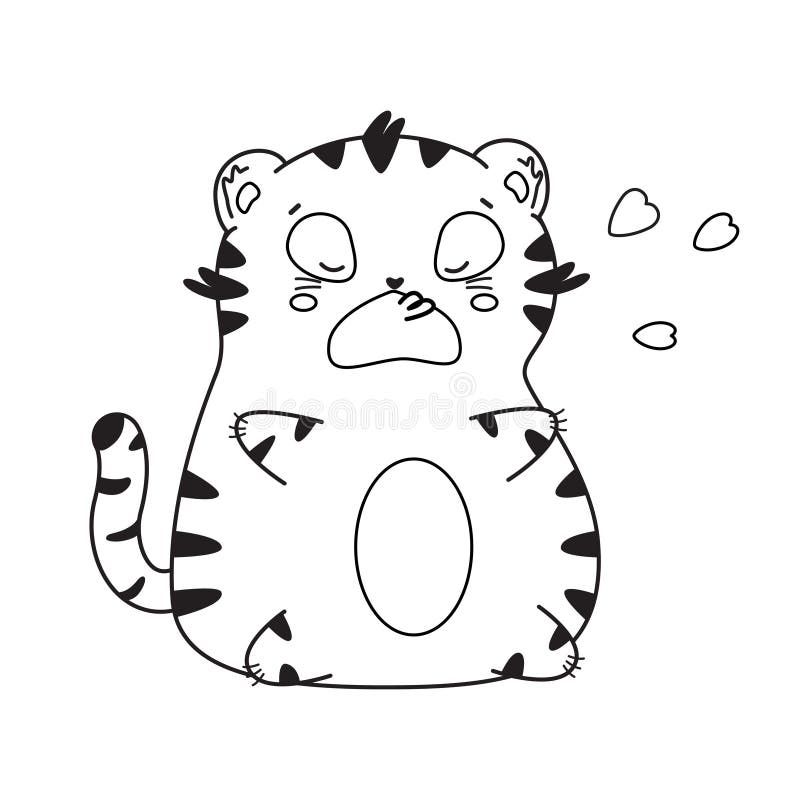 Lindo Tigre De Dibujos Animados Con Corazones Para Colorear. Tigre Enamorado. Kawaii. Ilustración del Vector - Ilustración de africano, lindo: 233640944 Lindo Tigre De Dibujos Animados Con Corazones Para Colorear. Tigre Enamorado. Kawaii. Ilustración del Vector - Ilustración de africano, lindo: 233640944
