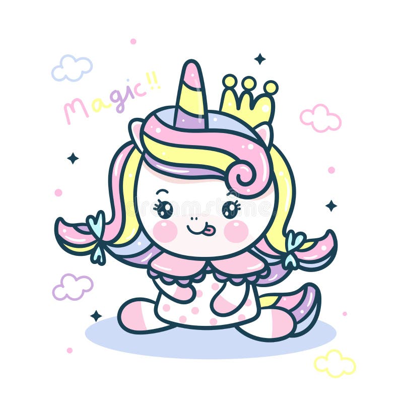 Bonitinha Princesa Desenho Abraçando Boneca Unicorn Fada Peluda Kawaii  Criança Bicarboninha Vai Para O Quarto Ilustração do Vetor - Ilustração de  quarto, convite: 222156707