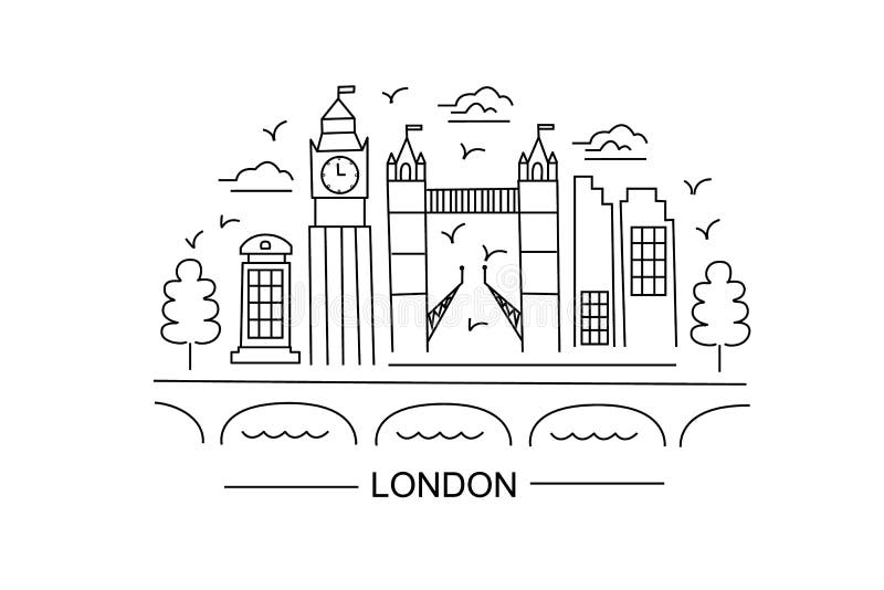 Lindon Lineart Illustration. London Line Drawing. Modern Style London ...