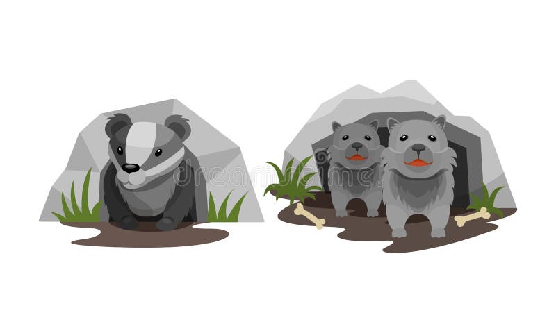 Lindos Animales Forestales Arrancados De Su Conjunto De Vectores Burrows Ilustración del Vector de animales que viven en cuevas Lindos Animales Forestales Arrancados De Su Conjunto De Vectores Burrows Ilustración del Vector